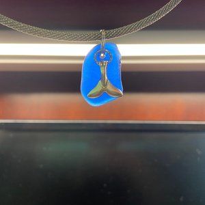 Choker style Cobalt Blue Sea Glass Necklace